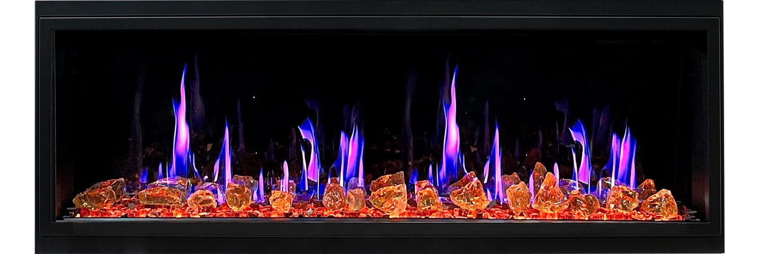 Litedeer Homes Latitude 55-inch Ultra Slim Built-in Electric Fireplace with Reflective Fire Glass ZEF55VA