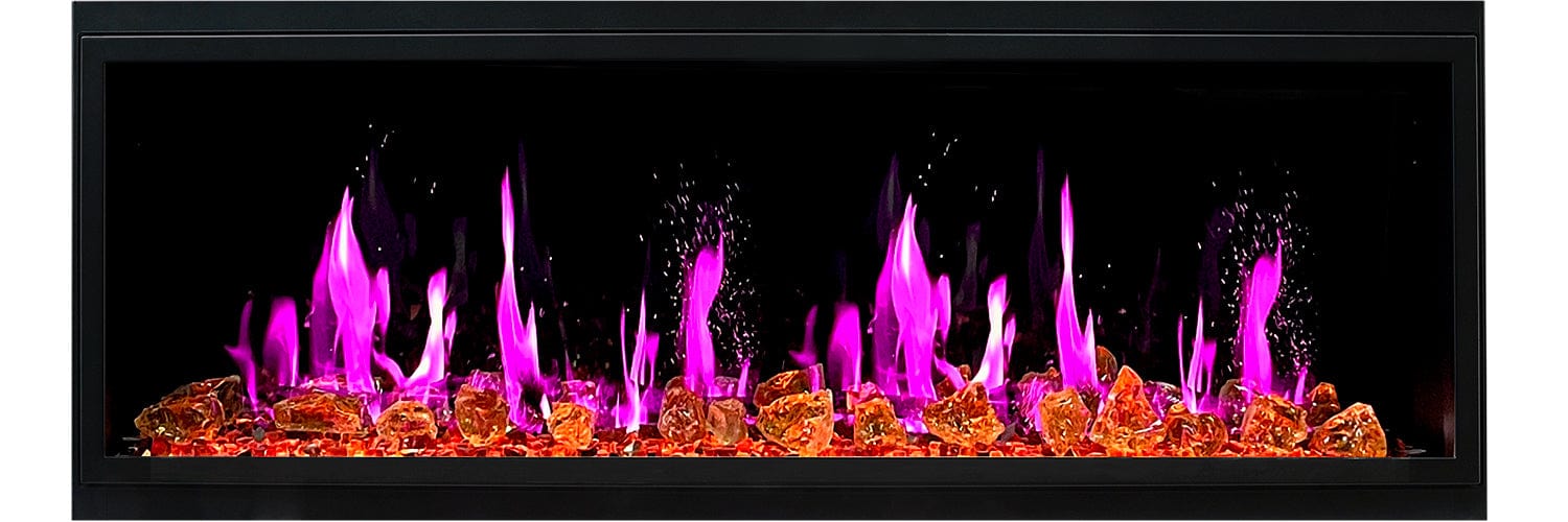 Litedeer Homes Latitude 55-inch Ultra Slim Built-in Electric Fireplace with Reflective Fire Glass ZEF55VA