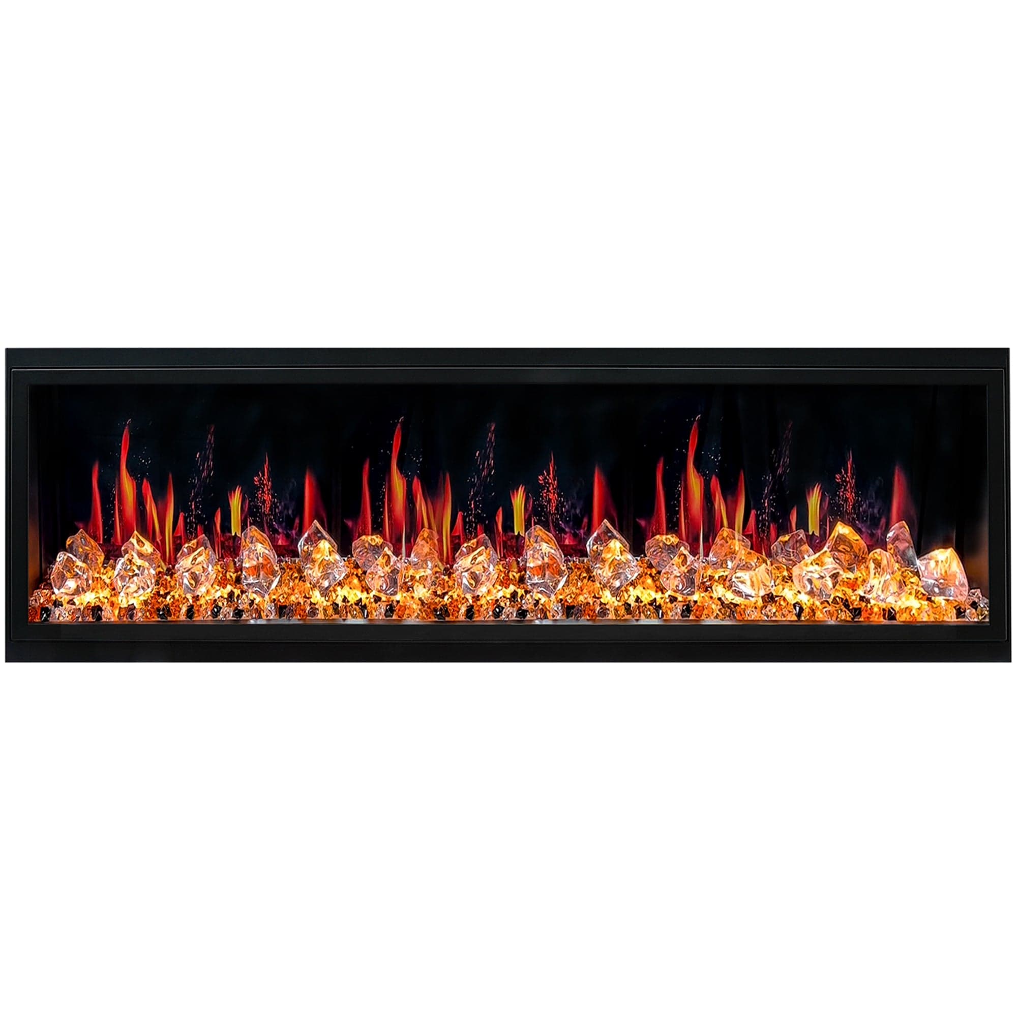 Litedeer Homes Latitude 65-inch Ultra Slim Built-in Electric Fireplace with Acrylic Crushed Ice Rocks ZEF65XC