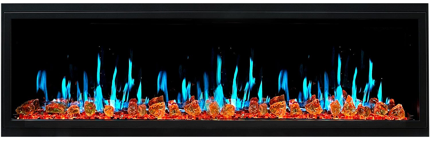 Litedeer Homes Latitude 65-inch Ultra Slim Built-in Electric Fireplace with Reflective Fire Glass ZEF65XA