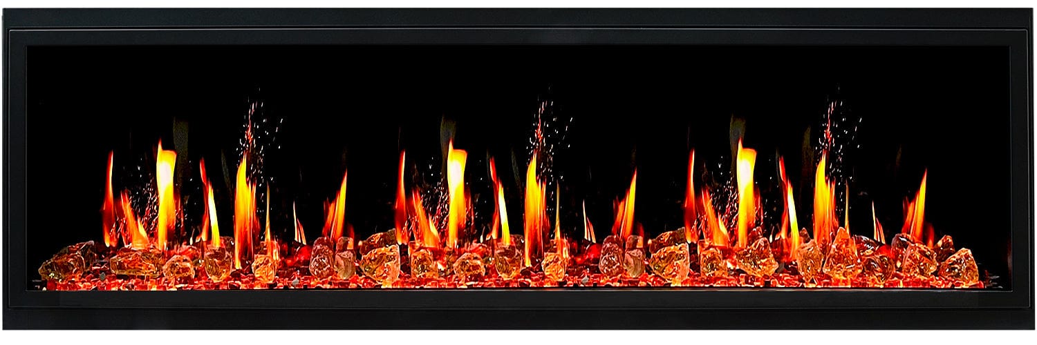 Litedeer Homes Latitude 65-inch Ultra Slim Built-in Electric Fireplace with Reflective Fire Glass ZEF65XA