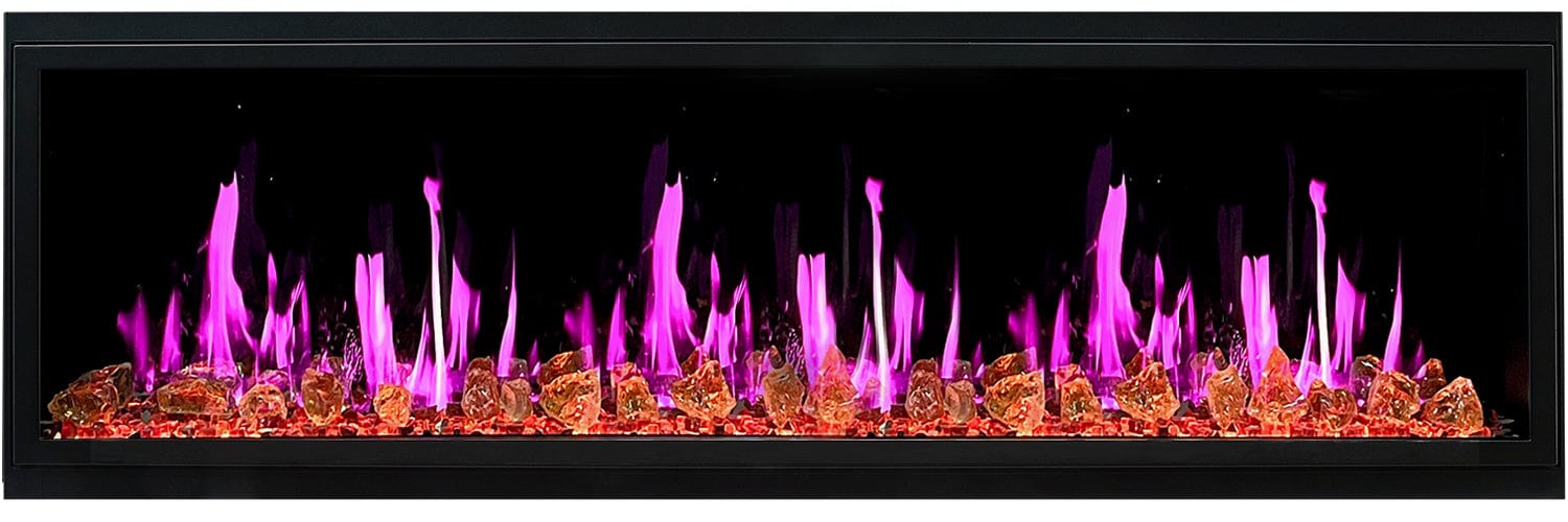 Litedeer Homes Latitude 65-inch Ultra Slim Built-in Electric Fireplace with Reflective Fire Glass ZEF65XA