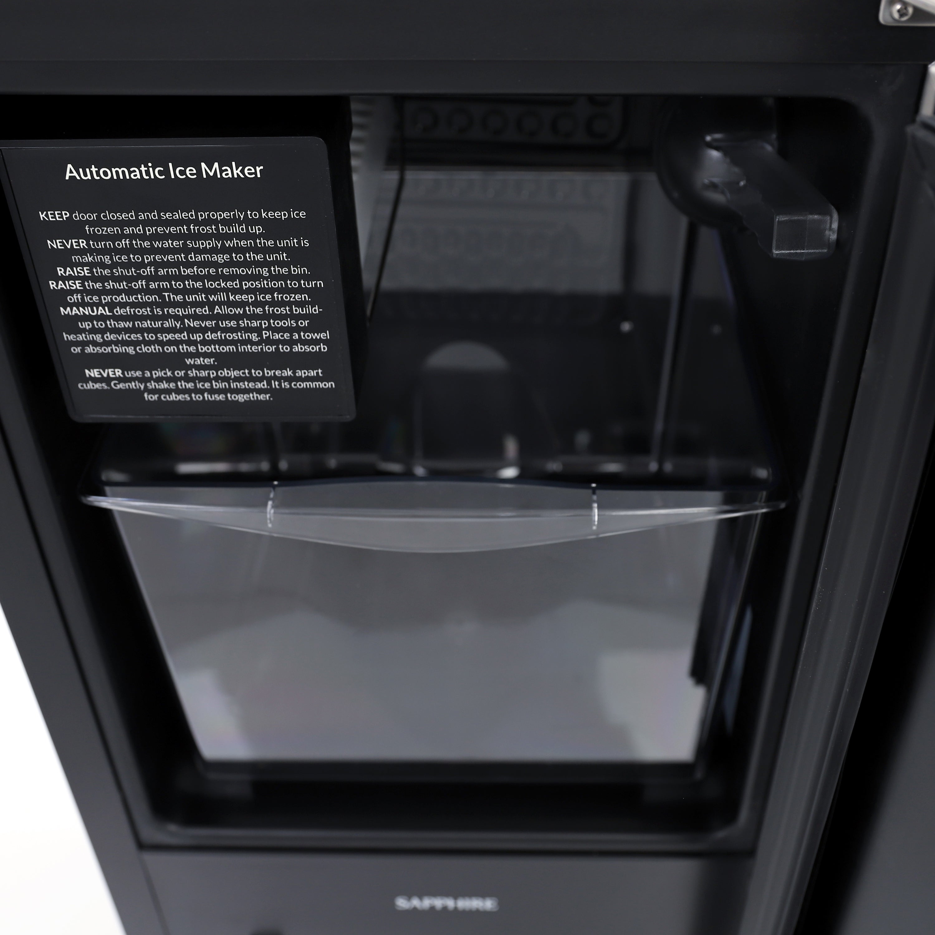 Sapphire Appliances Sapphire Series 3 15" Indoor/Outdoor Premium Crescent Cube Ice Maker