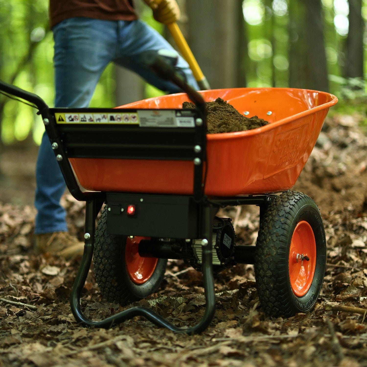 Super Handy Electric Dualie Wheelbarrow - 24V 7Ah AGM Battery, 330Lb Max Weight