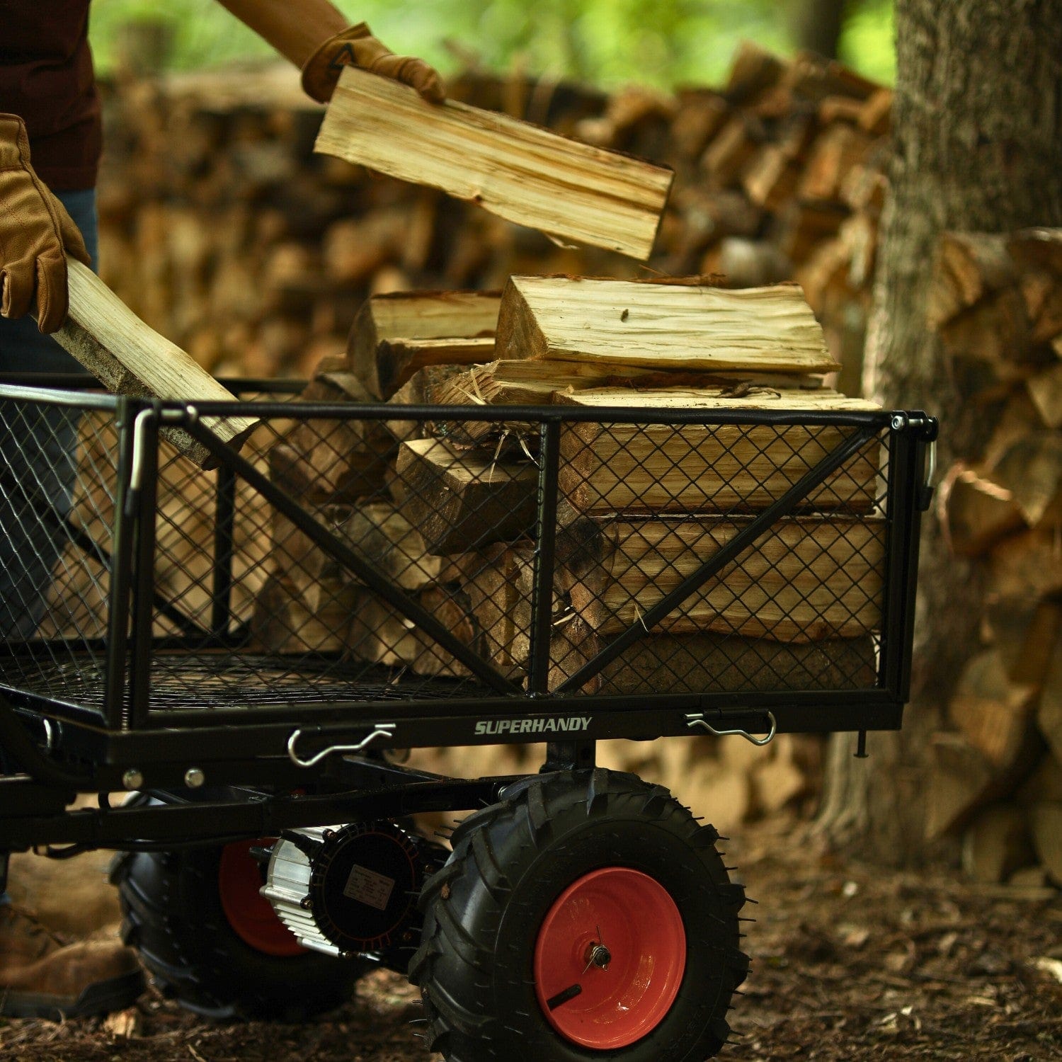 Super Handy Electric Utility Wagon Pro - 48V 2Ah Li-Ion Battery, 660Lb Max Weight