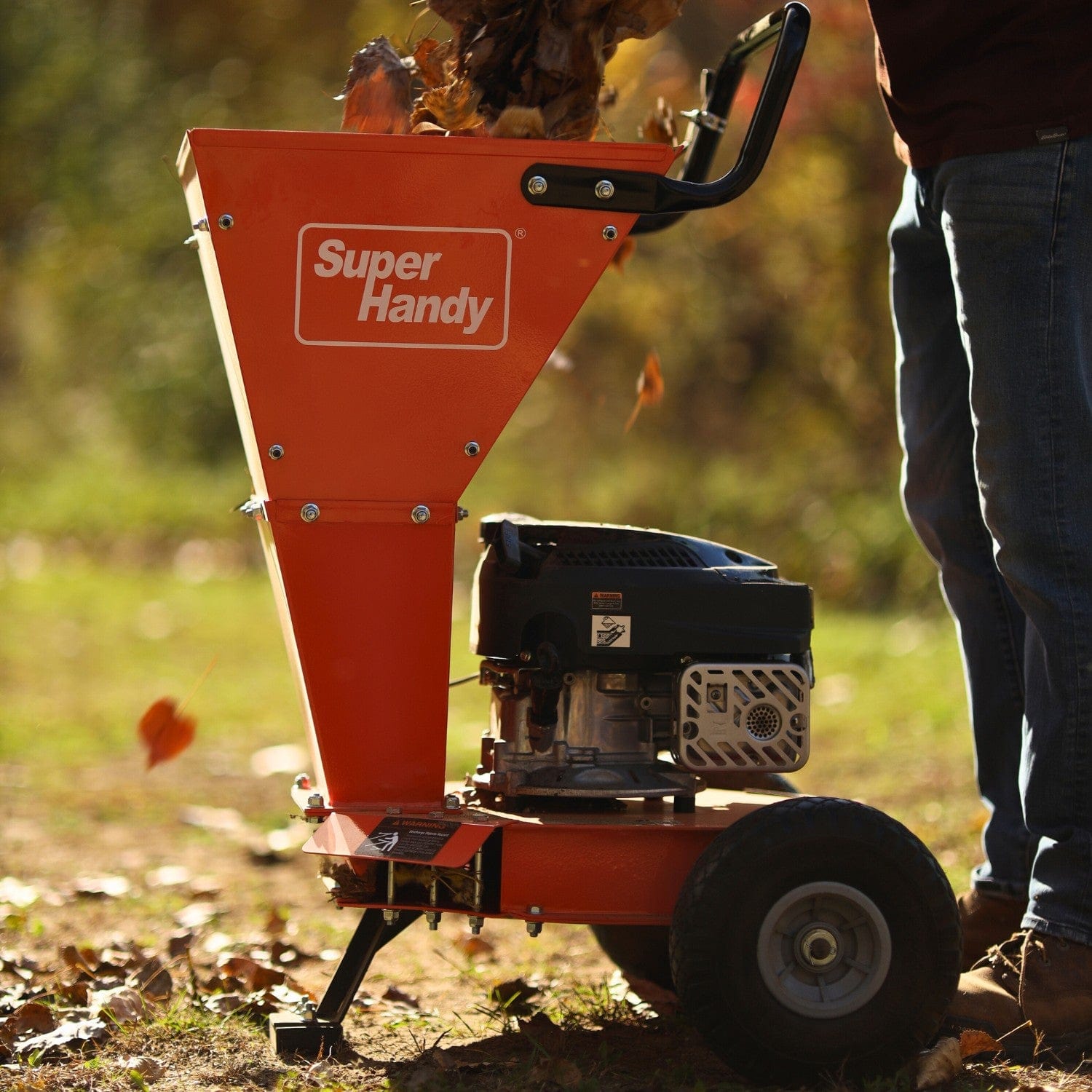 Super Handy Gas Leaf Mulcher - 3.4HP 145CC, 1" Max Branch Diameter