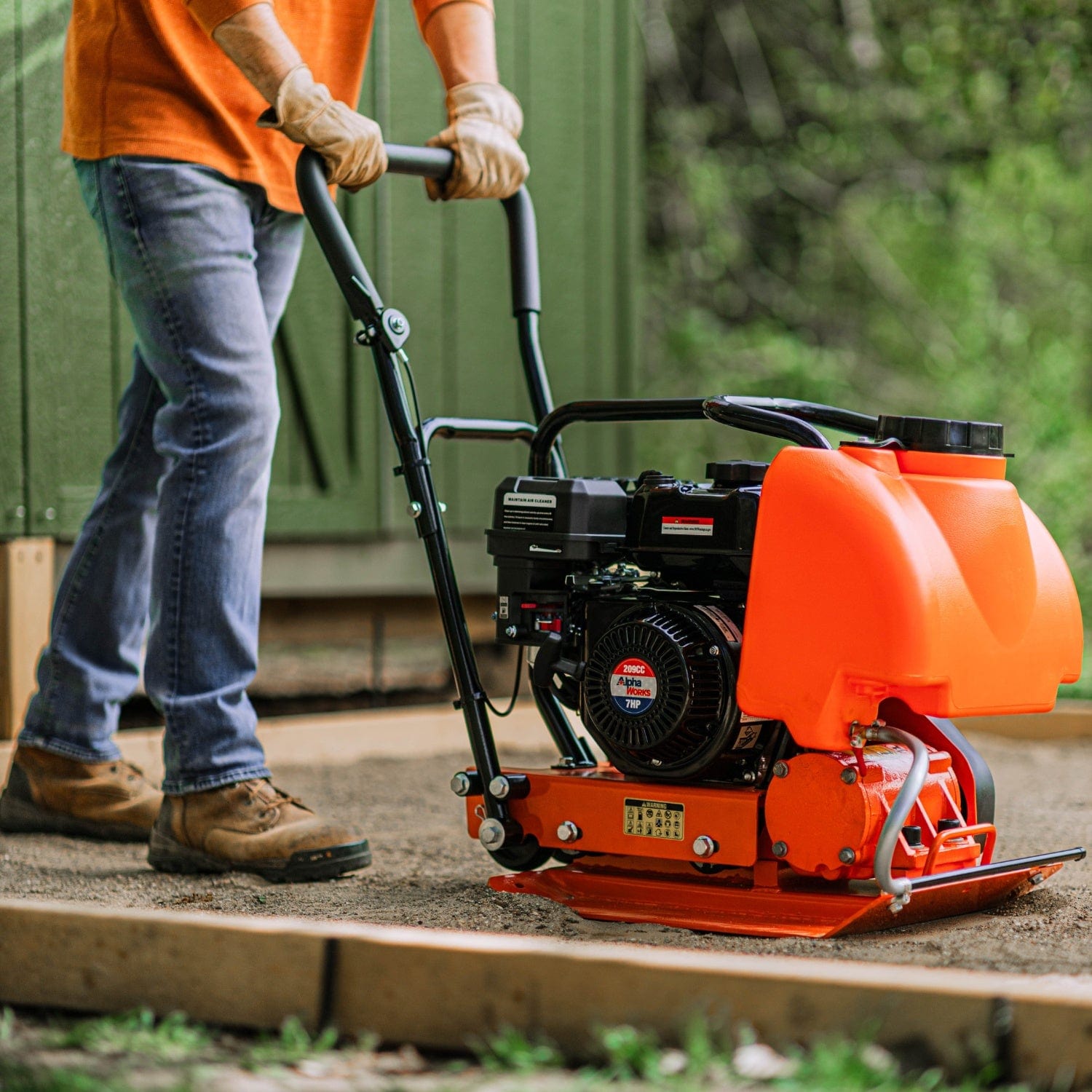 Super Handy Plate Compactor - 7HP 209CC, 12" Max Tamper Depth, Water Tank Upgrade