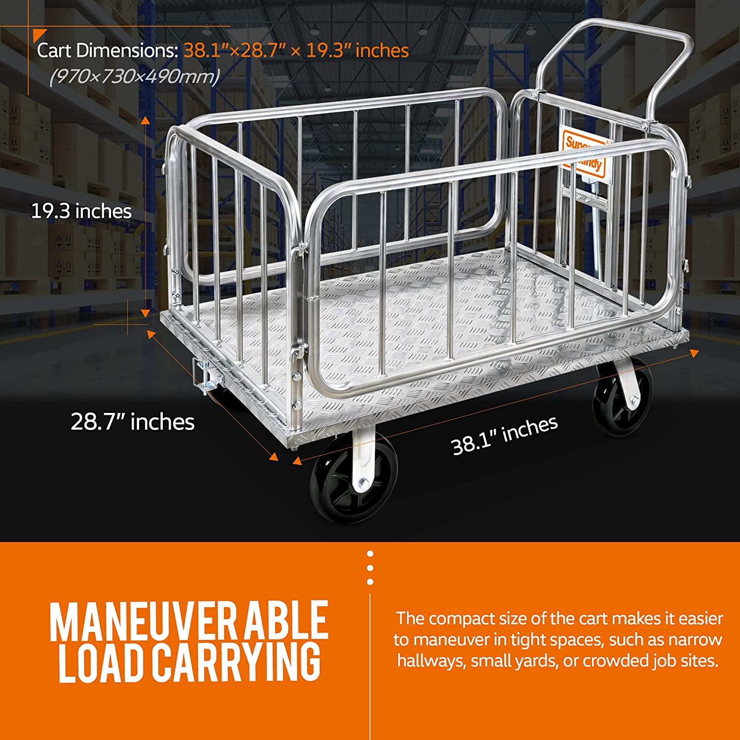 Super Handy Platform Truck & Trailer - 1200Lb Capacity, Connects Directly to Utility Tugger