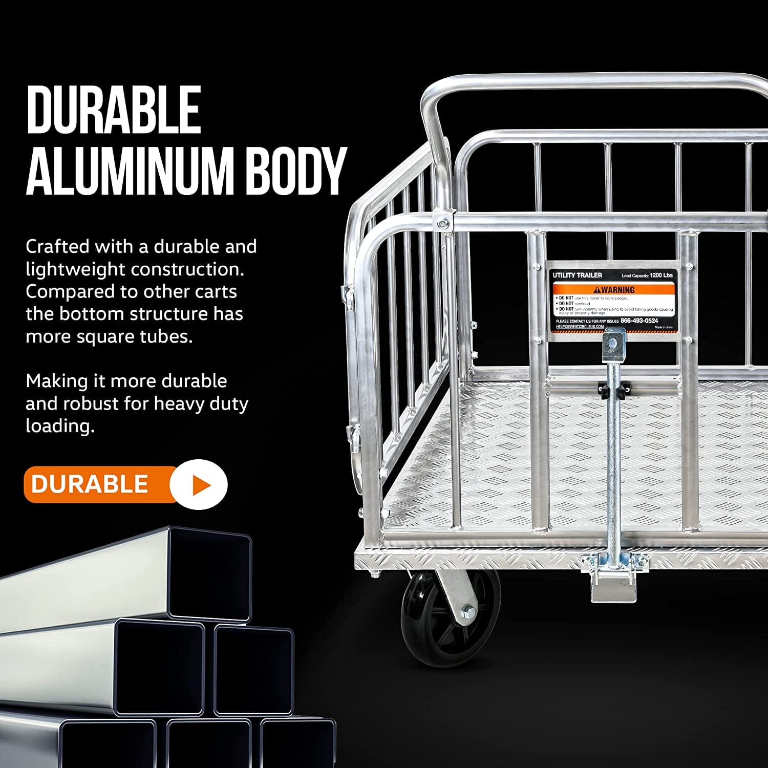 Super Handy Platform Truck & Trailer - 1200Lb Capacity, Connects Directly to Utility Tugger