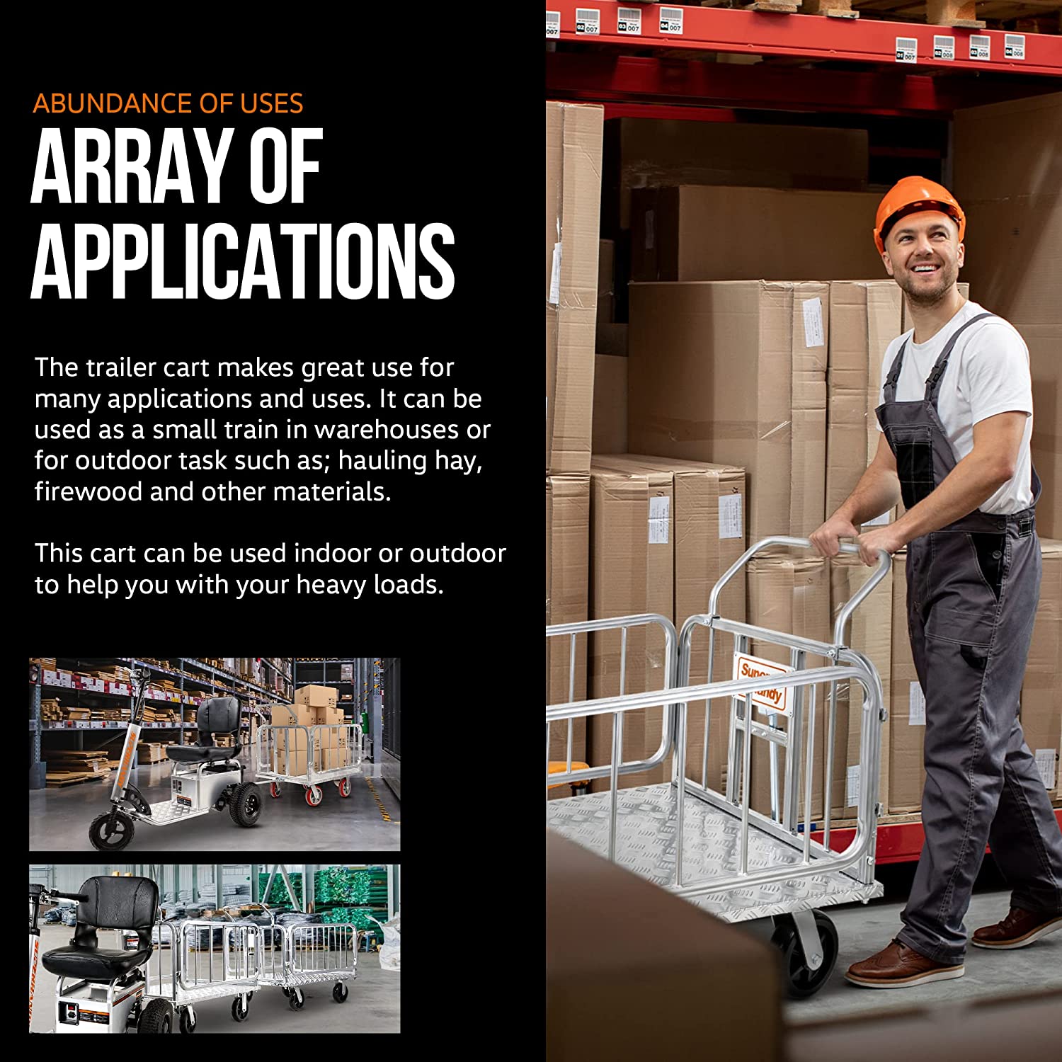 Super Handy Platform Truck & Trailer - 1200Lb Capacity, Connects Directly to Utility Tugger