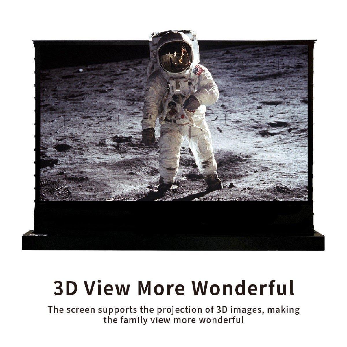VIVIDSTORM Pearl White Cinema Plus Motorized Tension Floor Rising Projector screen