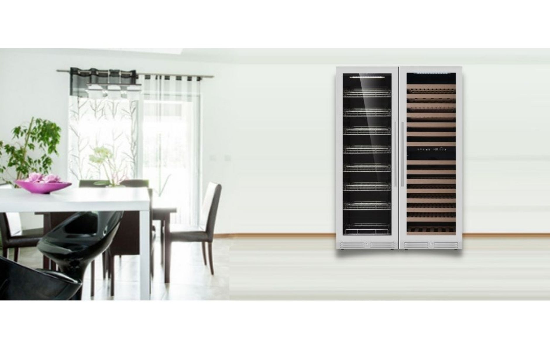 KingsBottle Upright Wine & Beverage cooler Combo With Low-E Glass - KBU425BW3