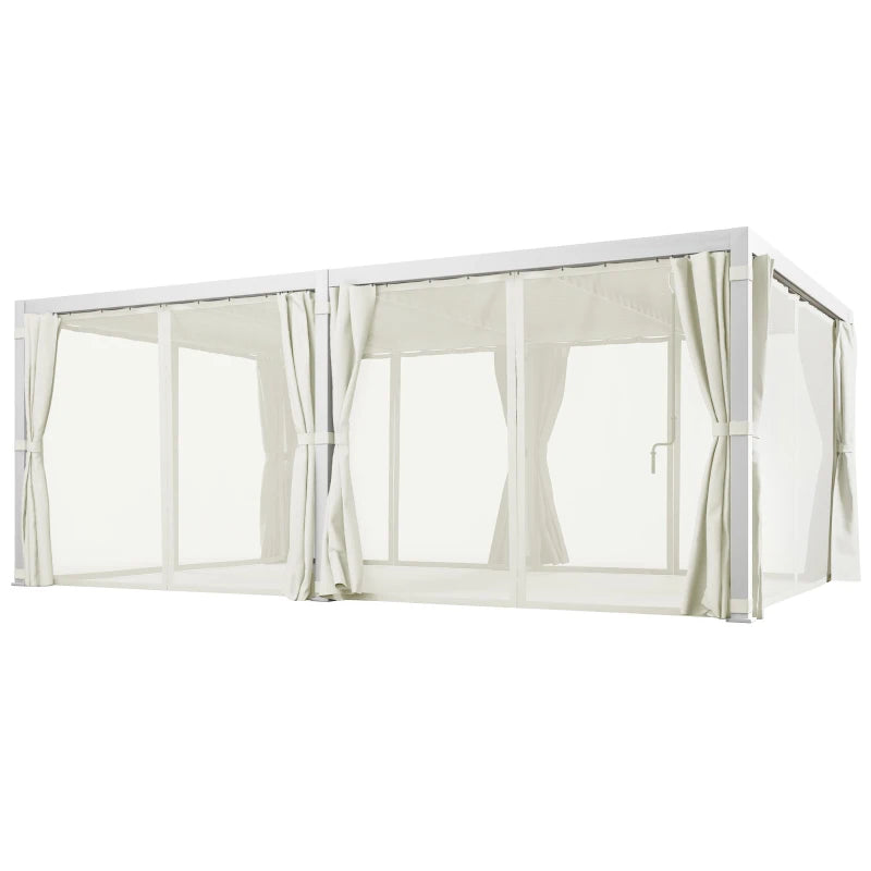 Outsunny 12' x 19' Aluminum Pergola with Adjustable Louvered, Outdoor Pergola
