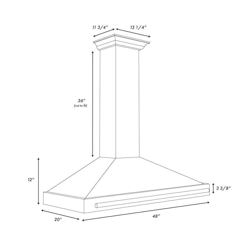 ZLINE Autograph Edition 48 in. Black Stainless Steel Wall Mount Range Hood With Accent Handle (BSKB4Z-48)